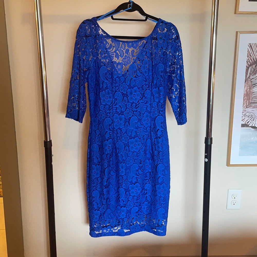 Le Chateau blue lace dress